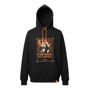 NWOT BTS "Permission to Dance on Stage" Black Graphic Hoodie Sweatshirt Large
